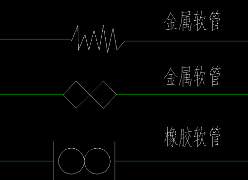 请问在管道图纸里软连接是什么符号