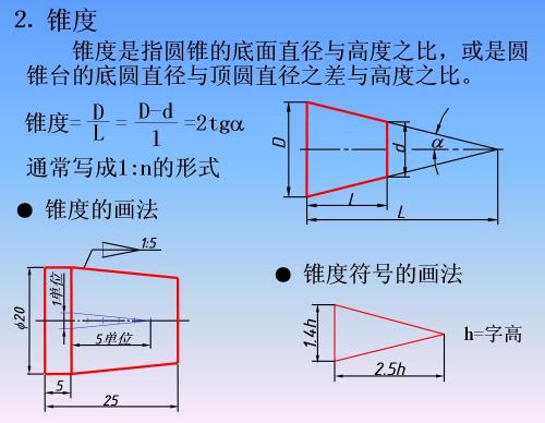 机械制图中什么是锥度什么是斜度其比例是什么意思可随意举例讲一下吗